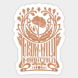 GROW WILD - POPPY Vintage Sticker